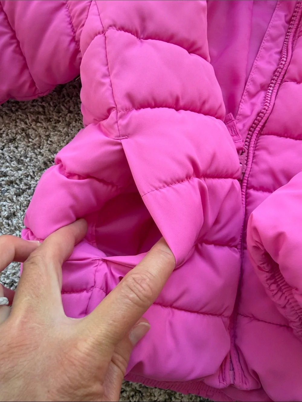 Children's Place Girls' Hooded Hot Pink Quilted Puffer Jacket size small 5/6